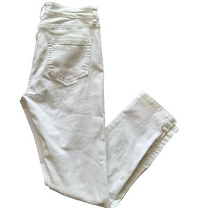 CeCe White Ankle Jeans Women’s Button Hem Stretch Denim Pants size 28